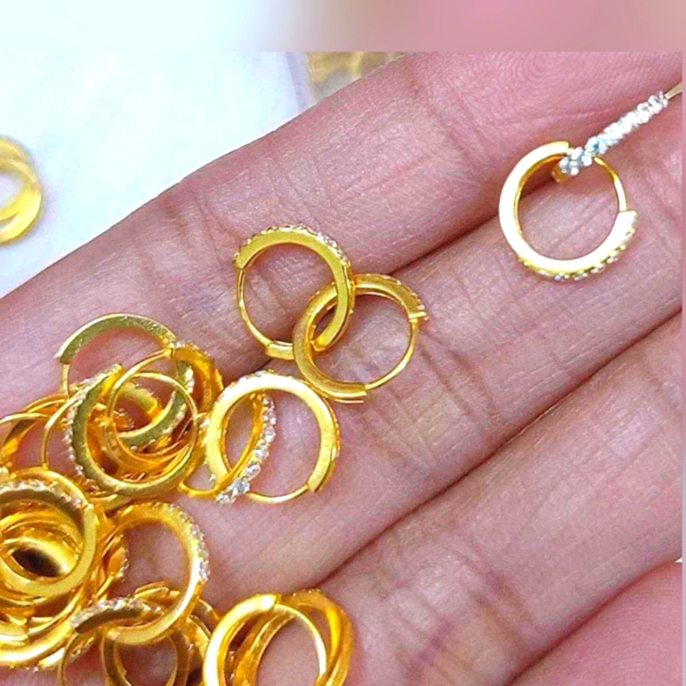 💯 Pure Gold 18k SD Russian Stone Earrings Real Gold Pawnable